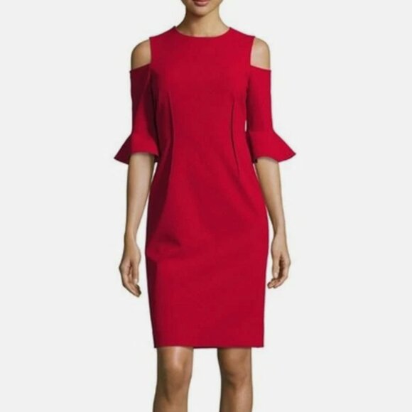 Rickie Freeman for Teri Jon Dresses & Skirts - RICKIE FREEMAN for TERI JON Crepe Cold Shoulder Mini Sheath Dress, Size 8